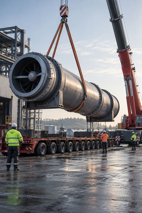 Loading the dryer onto transport