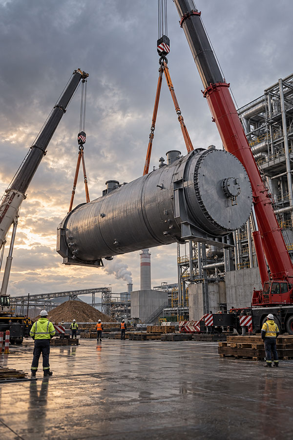 Turning of a biomass boiler